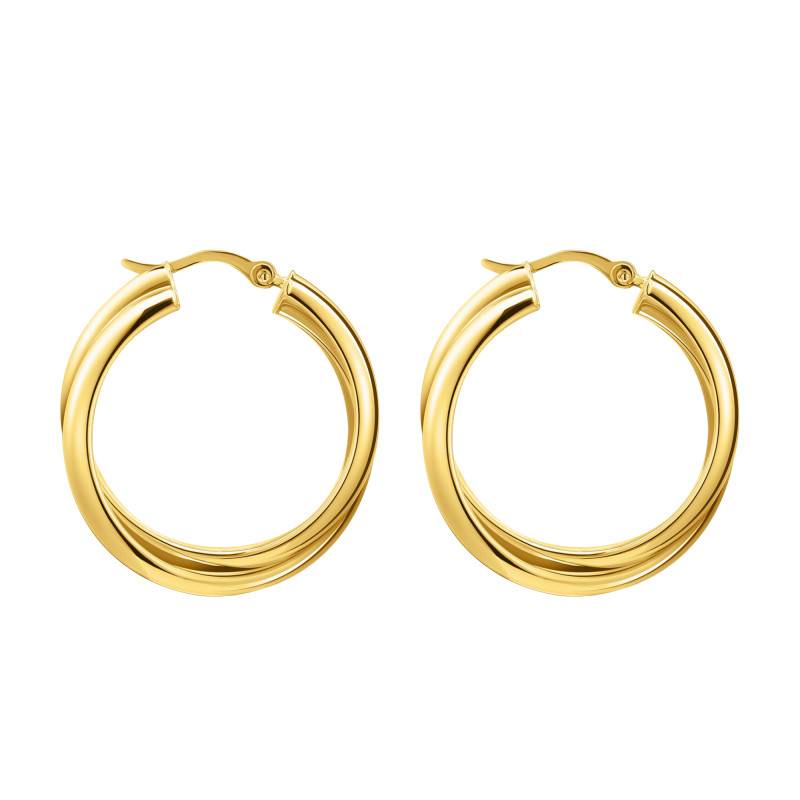 925 Silver Yellow Gold-Plated Essentials Interlaced Hoop Earrings, 27 mm Diameter - CR738-413-39 - Thomas Sabo
