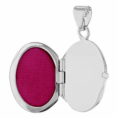 Pendentif Porte Photo Ovale Fleurs en Argent 925 - Artemis
