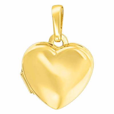 Pendentif photo coeur bombé Or Jaune 375 - Emanessence