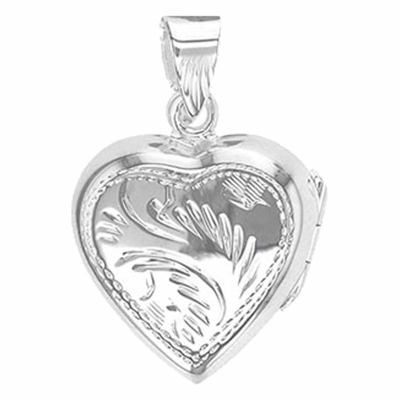 925 Silver Decorated Heart Photo Pendant - Emanessence