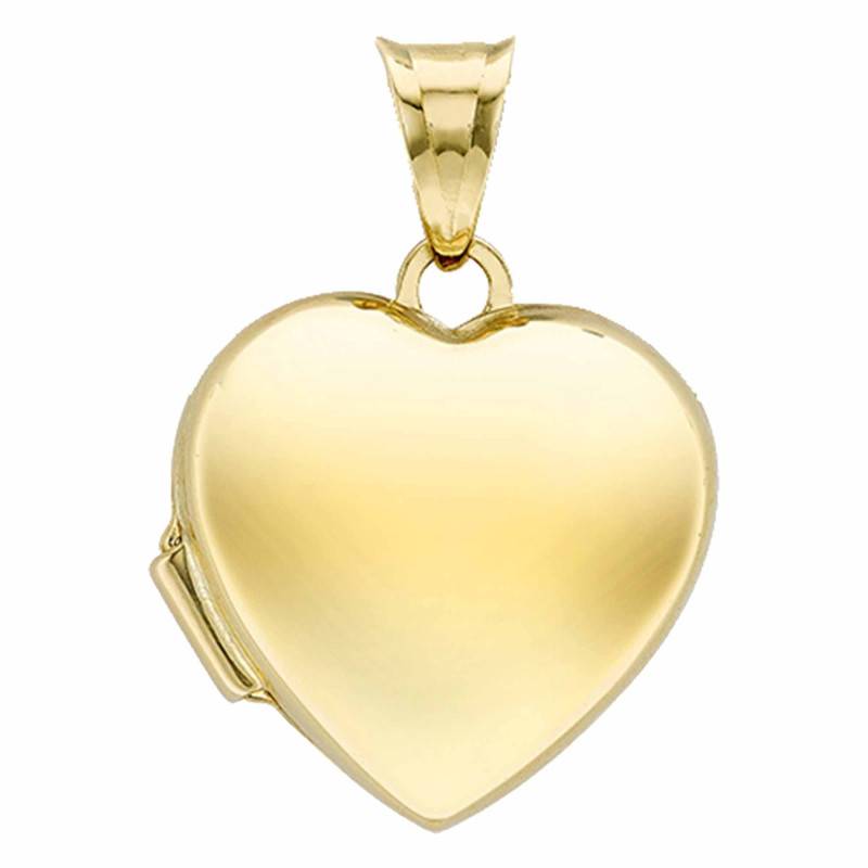 375 Yellow Gold Heart Photo Locket Pendant - Emanessence