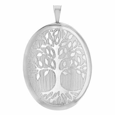 Pendentif Porte Photo Ovale Arbre de Vie en Argent 925 - Artemis