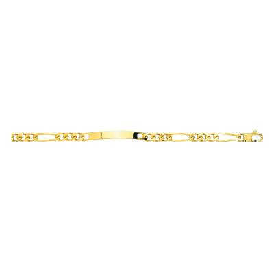 Gourmette Identité Maille Cheval Alterné 1-3, Or Jaune 750, 19 cm - Emanessence