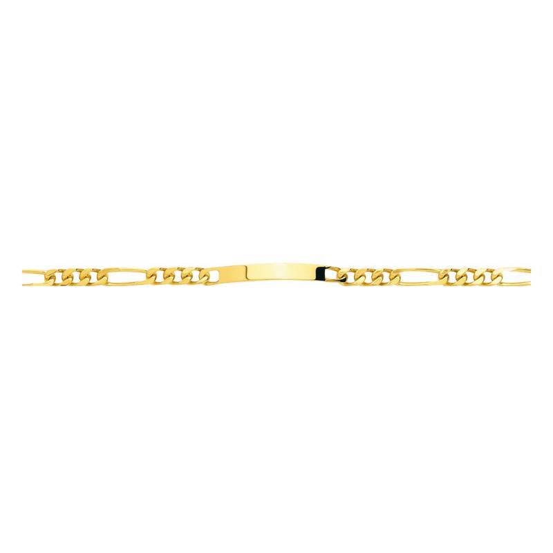 Yellow 750/1000 Gold Alternating Oval Link Chain ID Bracelet, Length 19 cm - Emanessence