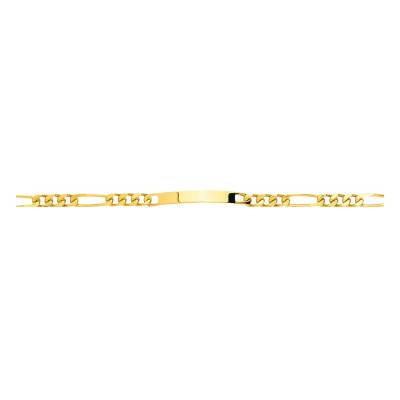 Gourmette Identité Maille Cheval Alterné 1-3, Or Jaune 750, 21 cm - Emanessence