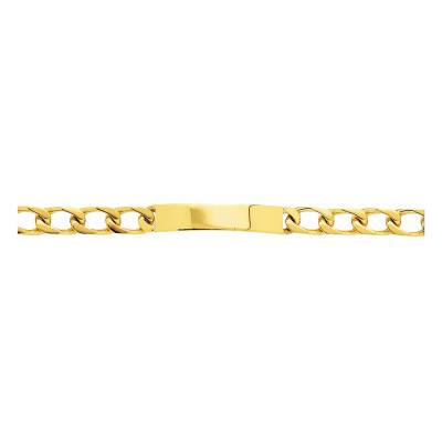 Gourmette Identité Maille Cheval, Or Jaune 750, Longueur 22 cm - Emanessence