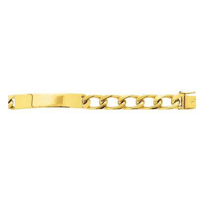 Gourmette Identité Maille Cheval, Or Jaune 750, Longueur 23 cm - Emanessence