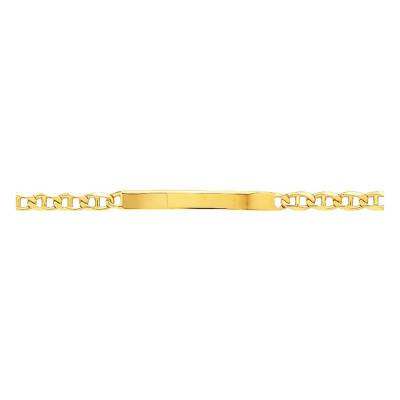 750 Yellow Gold Mariner Chain ID Bracelet, Length 23 cm, Width 4 mm - Emanessence