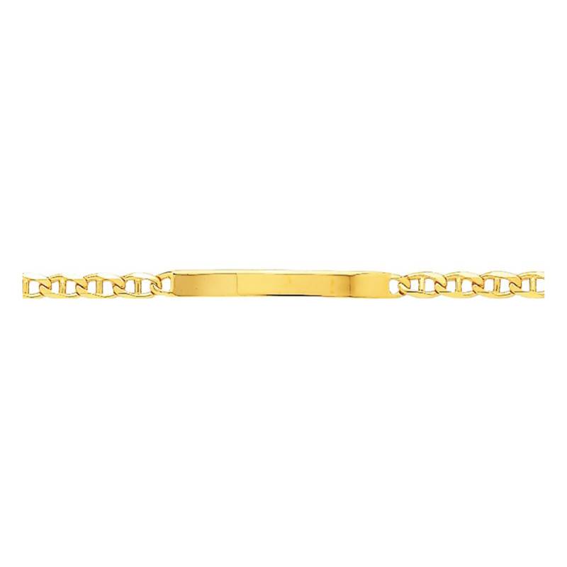 750 Yellow Gold Mariner Chain ID Bracelet, Length 23 cm, Width 4 mm - Emanessence