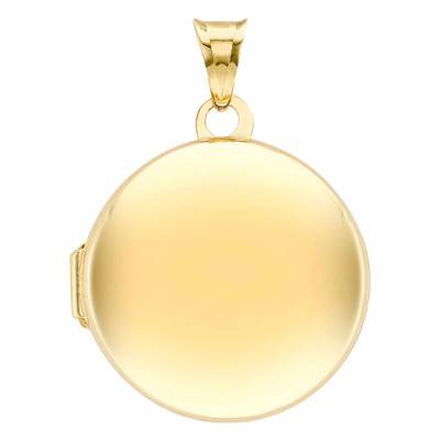 Pendentif Porte Photo Rond en Or Jaune 375 - Emanessence