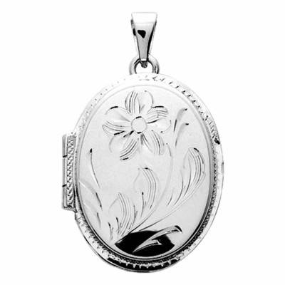 Pendentif Photo Ovale en Argent 925, 28 x 22 mm - Emanessence