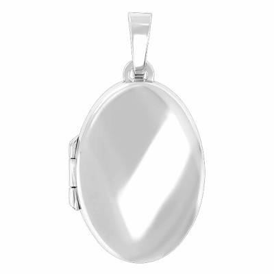 925 Rhodium-Plated Silver Oval Photo Pendant - Emanessence