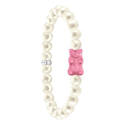 Bracelet Charm Perles & Haribo Rose, Argent 925, Longueur 15 à 17 cm, Largeur 14,50 mm - A2154-082-9 - Thomas Sabo