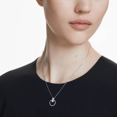 Constella Round Rhodium-Plated Metal & White Crystal Necklace, Length 38 cm to 45 cm - 5692261 - Swarovski