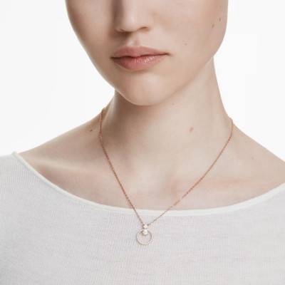 Constella Round Rose Gold-Tone Metal & White Crystal Necklace, Length 38 cm to 45 cm - 5692266 - Swarovski