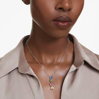Collier en Y Gema Métal Rhodié & Cristaux Multicolores, Longueur 38 à 45 cm - 5692421 - Swarovski