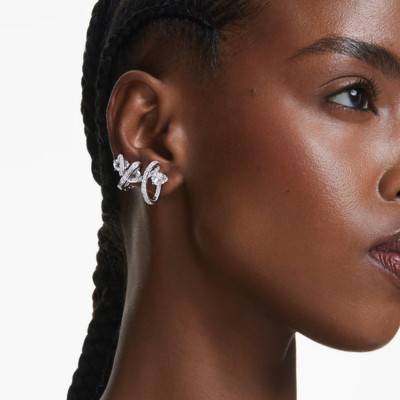Boucles d'oreilles Manchettes Hyperbola Métal Rhodié & Cristaux Blancs - 5692424 - Swarovski