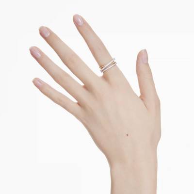 Bague Hyperbola Métal Bicolore & Cristaux Blancs - 5689731 - Swarovski
