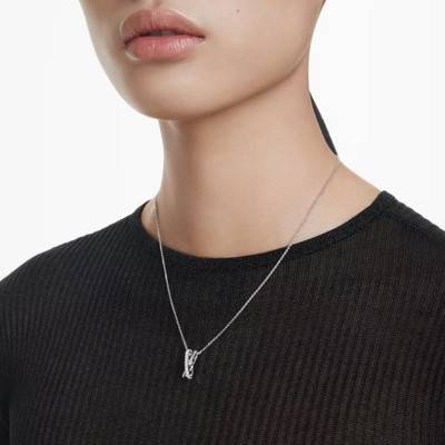 Collier Hyperbola Métal Rhodié & Cristaux Blancs, Longueur 38 à 45 cm - 5689723 - Swarovski
