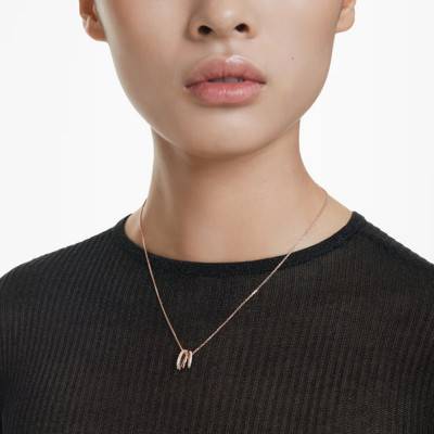 Rose Gold-Tone Metal & White Crystal Hyperbola Necklace, Length 38 cm to 45 cm - 5701494 - Swarovski