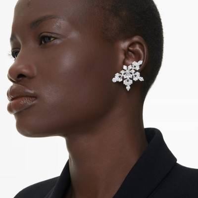 Boucles d'oreilles Idyllia Métal Rhodié & Cristaux Blancs - 5692635 - Swarovski