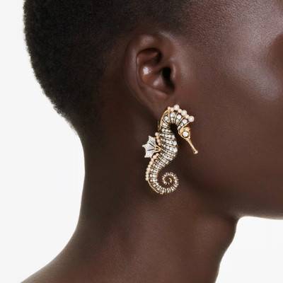 Boucles d'oreilles Idyllia Métal Doré, Cristaux & Perles Blancs - 5690097 - Swarovski
