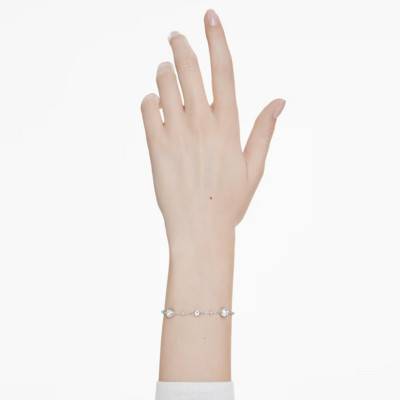 Rhodium-Plated Metal Imber Bracelet with White Crystals, Length 16.50 to 19.50 cm - 5696079 - Swarovski