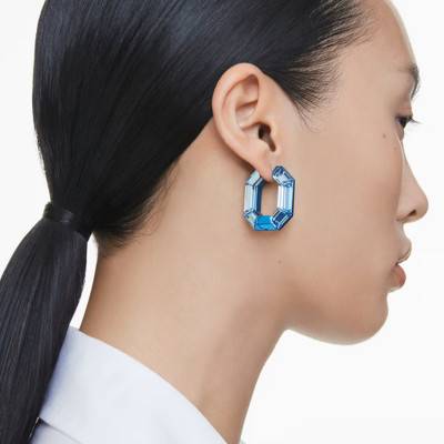 Créoles Lucent Octogonales Métal & Cristaux Bleus - 5696038 - Swarovski