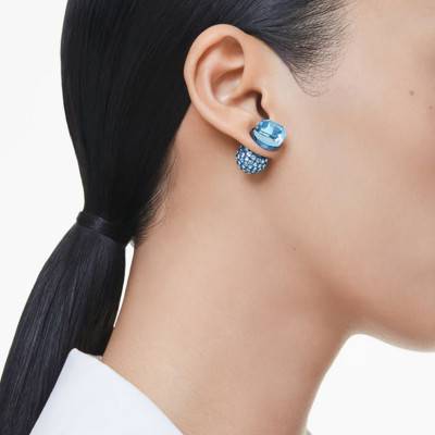 Boucles d'oreilles Lucent Décagone avec Boule Métal PVD & Cristaux Bleus - 5680693 - Swarovski