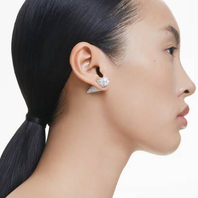 Boucles d'oreilles Lucent Décagone avec Pique Métal Rhodié & Cristaux Blancs - 5702789 - Swarovski
