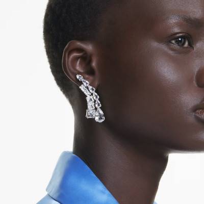 Boucles d'oreilles Matrix Métal Rhodié & Cristaux Blancs - 5692515 - Swarovski