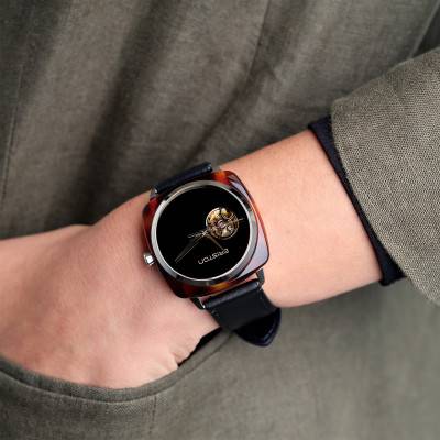 Briston x Ocarat Limited Edition Clubmaster Iconic Black Fantôme Grand Feu Enamel Watch - Briston