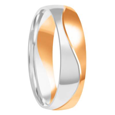 Alliance Demi-Bombée Confort en 2 Ors 750 à Rainure Ondulée, Largeur 4 mm ou 5 mm - Amore