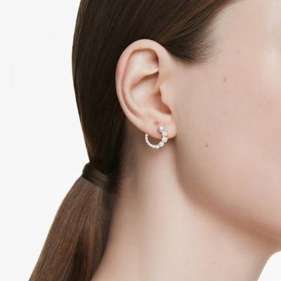 Créoles Matrix Métal Doré Rose, Perles & Cristaux Blancs - 5692264 - Swarovski