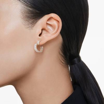 Créoles Matrix Cœurs Métal Doré & Cristaux Blancs - 5693512 - Swarovski
