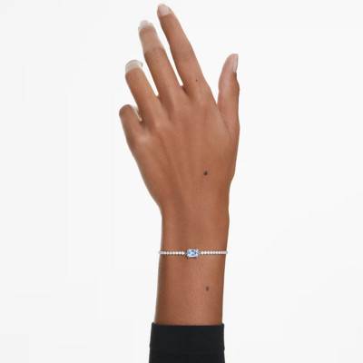 Rhodium-Plated Metal & Two-Tone Crystals Matrix Tennis Bracelet, Length 24 cm - 5693412 - Swarovski