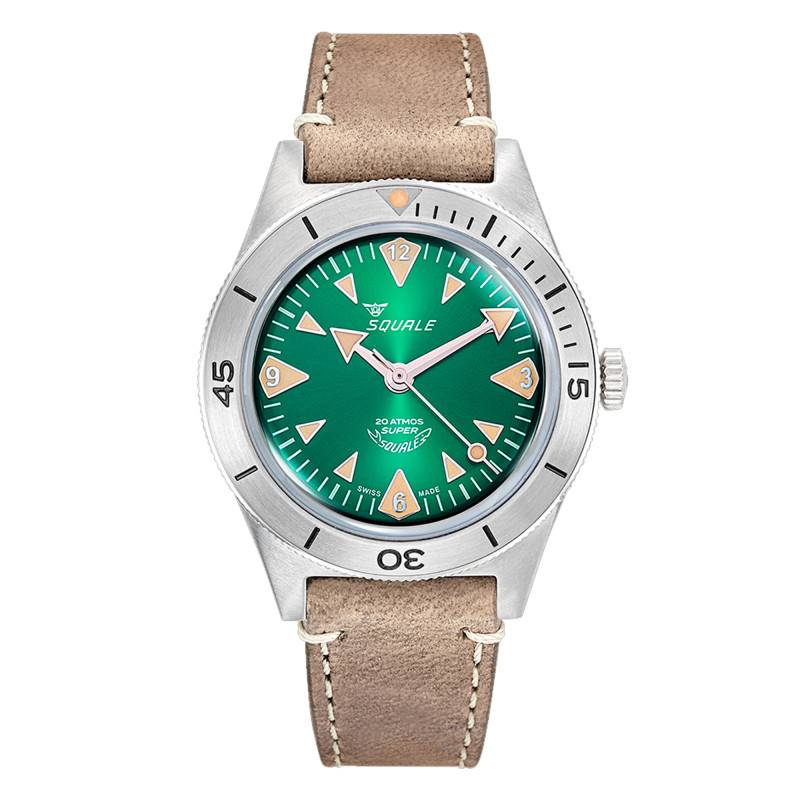 Super-Squale Big Arrows Green Leather SUPERSSAGR.PTO Watch - Squale