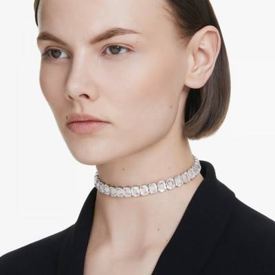 Rhodium-Plated Metal & White Crystals Millenia Necklace, Length 30 cm to 38 cm - 5696292 - Swarovski
