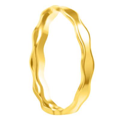 Alliance Confort Ondulée en Or Jaune 375, Largeur 3 mm - Amore