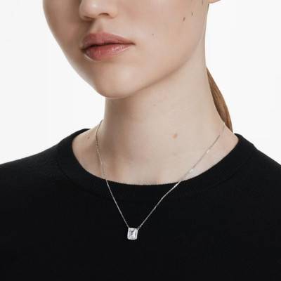 Collier Stilla Métal Rhodié & Cristal Blanc, Longueur 40 à 47 cm - 5693405 - Swarovski