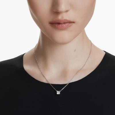 Collier Stilla Attract Métal Rhodié & Cristal Blanc, Longueur 38 à 45 cm - 5701903 - Swarovski