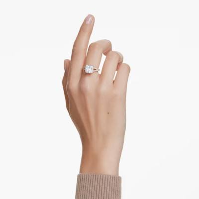 Gold-Tone Metal & White Crystals Stilla Cocktail Ring - 5693503 - Swarovski