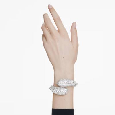 Manchette Sublima Métal Rhodié, Perles & Cristaux Blancs, Longueurs 7,30 et 7,60 cm - 5700925 - Swarovski
