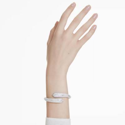 Manchette Sublima Métal Rhodié, Perles & Cristaux Blancs, Longueurs 6,60 à 7,30 cm - 5700923 - Swarovski
