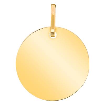 Polished 750/1000 Yellow Gold Medal, 16 mm Diameter - Emanessence