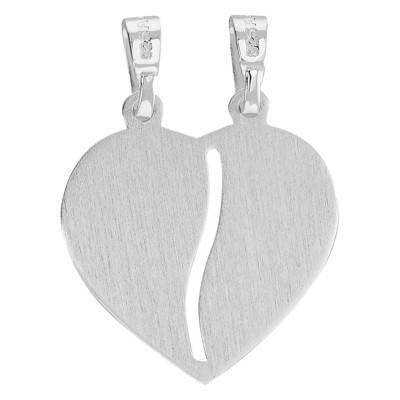 Pendentif coeur scié argent - Emanessence