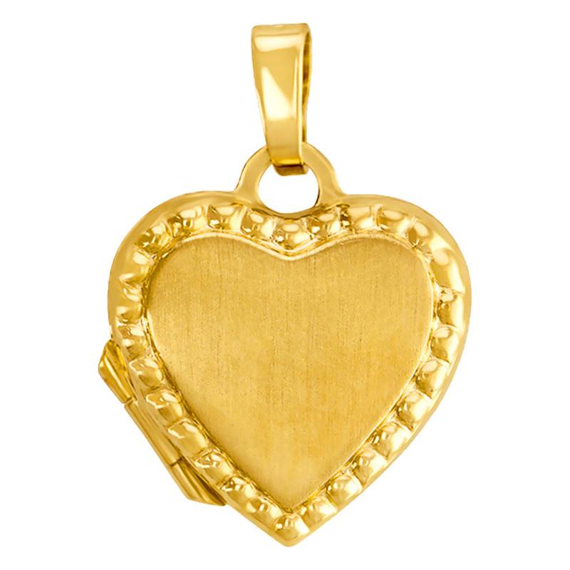 Yellow Gold 375 Heart Photo Pendant - Emanessence