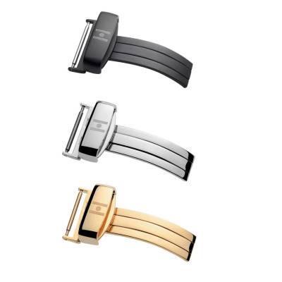 Simple Gold, Silver or Black Deployment Clasp, Width 16 mm, 18 mm, 20 mm or 22 mm - Hirsch