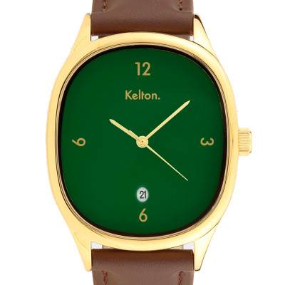 Grande Colorama Gold-Plated Steel Mint Choco Watch 9124942 - Kelton