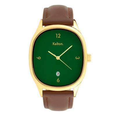 Grande Colorama Gold-Plated Steel Mint Choco Watch 9124942 - Kelton